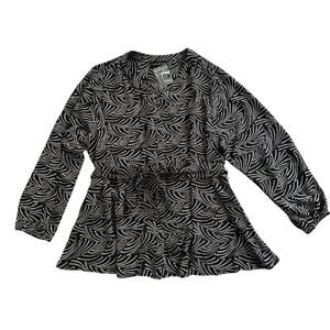 NWT Lane Bryant Black & White Blouses w/Tie Size 20